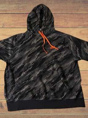 Nike Sportswear Club Fleece Tiger Stripe Camo Pullover Hoodie Black/Grey